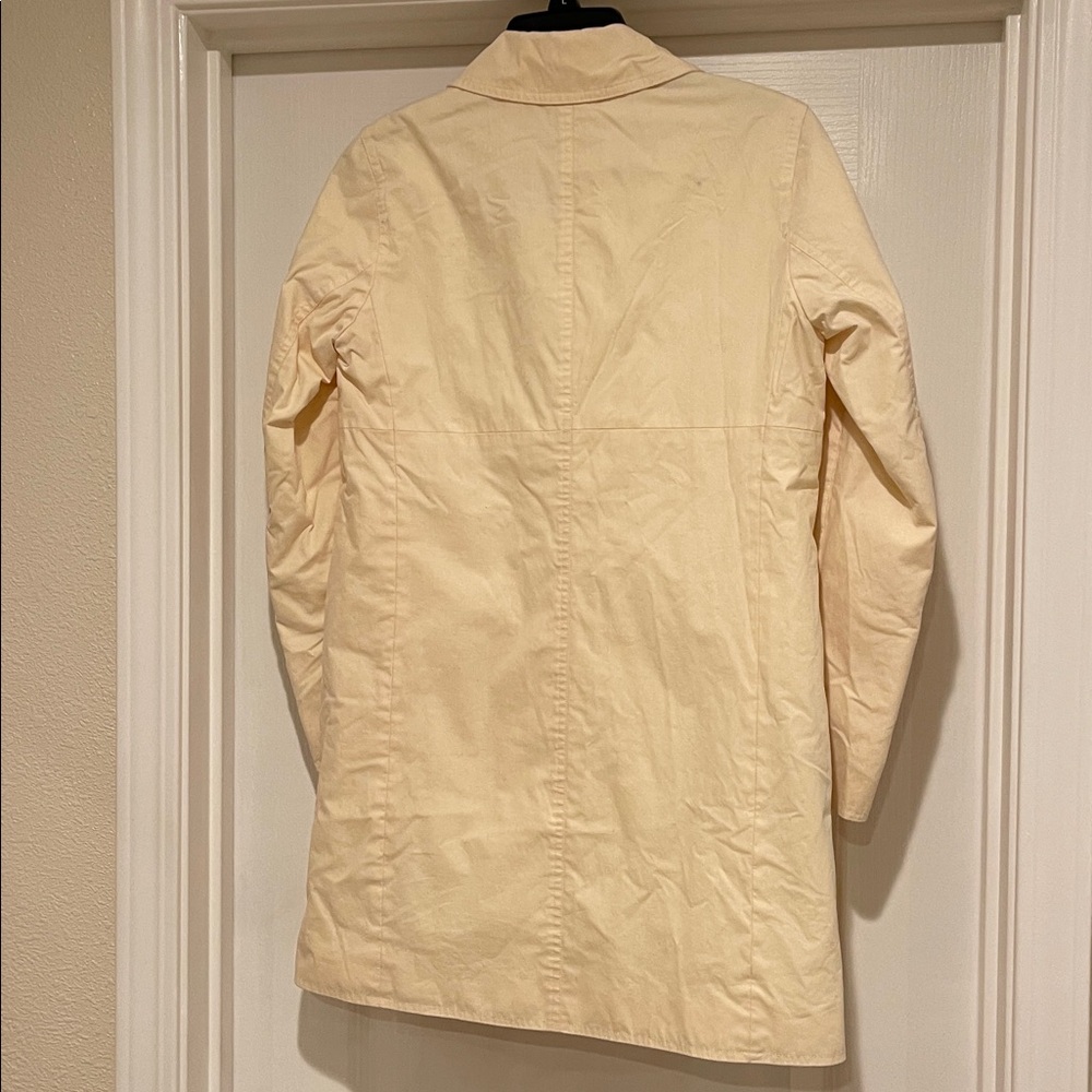 Coach Yellow Sateen Walking Trench Coat Jacket Signature Lining Size XS - Picture 11 of 15